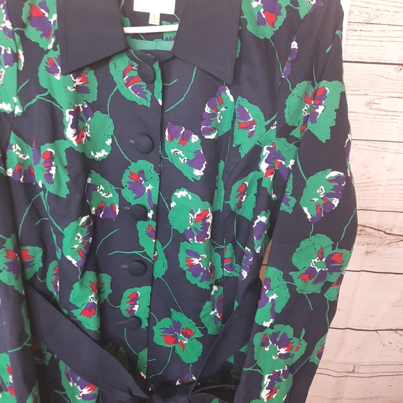 Modcloth Navy Floral Long Sleeve Dress NWOT - Picture 5 of 6